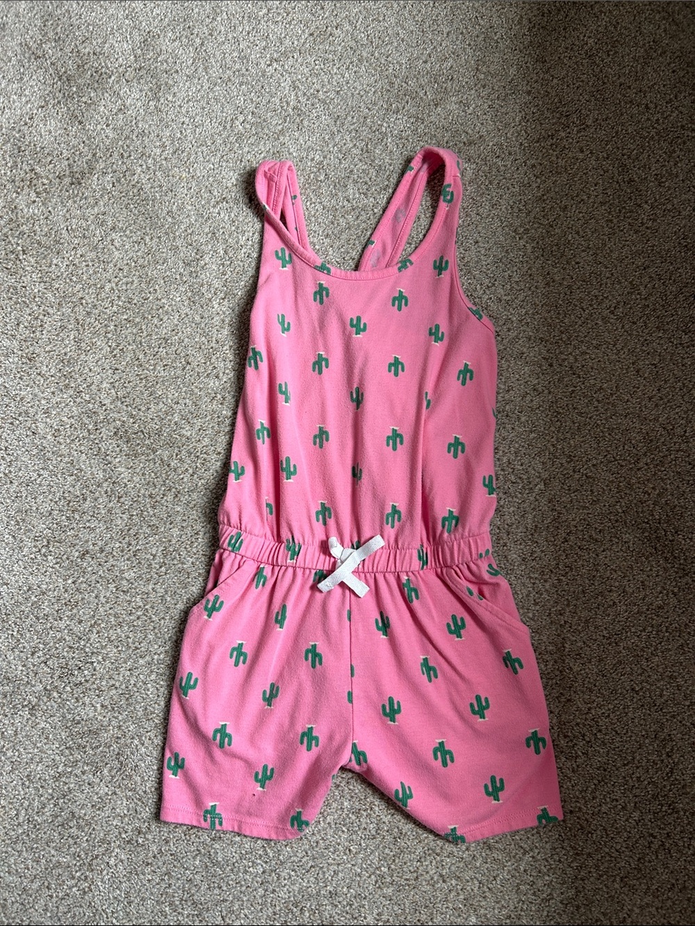 Cat & Jack Pink Cactus-Print Sleeveless Romper